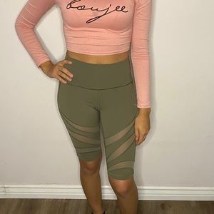 Lululemon wunder under high rise mesh biker shorts